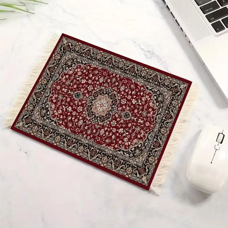 New tassel mouse pad, small  table mat, Bohemian retro, Persian carpet, ethnic Turkish style desktop decoration, PC mouse pad
