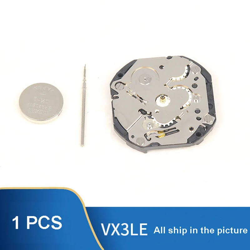 VX3L Quartz Movement Watch Accessories For VX3LE VX3L Quartz Movement with Battery & stem Replace 6-Hands Watch Repair parts