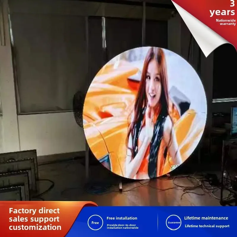 

【Хит продаж】Круглый светодиодный дисплей Infinity для наружного и внутреннего использования, полноцветный, гибкий, нестандартной формы, прозрачный рекламный экран