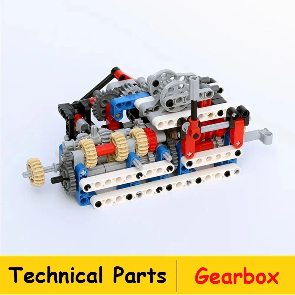 Kit de caja de cambios para coche MOC, transmisión de 4/6 velocidades con motor V8/V16 y marcha atrás, Compatible con bloques de construcción LE.GOes