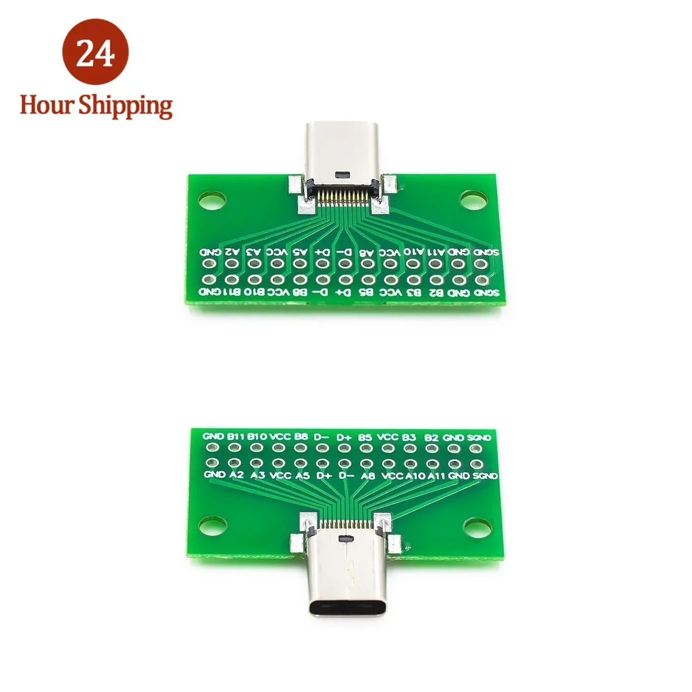 Type-C Male to Female USB 3.1 Test PCB Board Adapter Type C 24P 2.54mm Connector Socket For Data Line Wire Cable Transfer