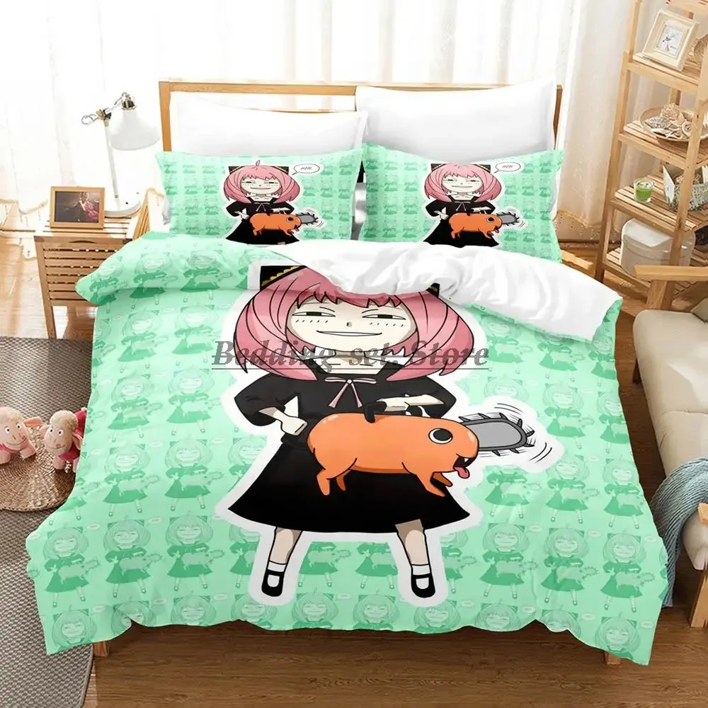 2023 Chainsaw Man Pochita Bedding Set Single Twin Full Queen King Size Bed Set Aldult Kid Bedroom Duvetcover Sets SPY×FAMILY