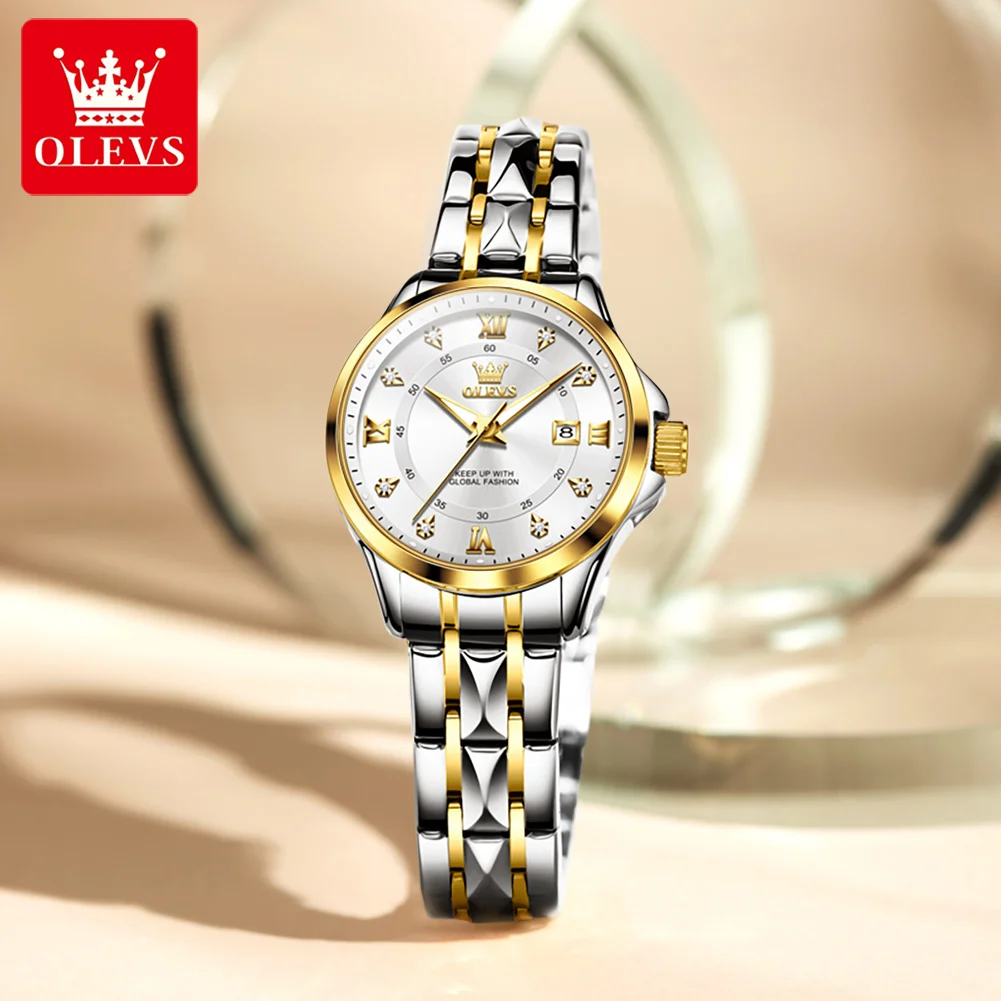 OLEVS New Women\'s Watches Top Brand Elegant Be Popular Original Quartz Ladies Wristwatch Stainless Waterproof Diamond Wristwatch