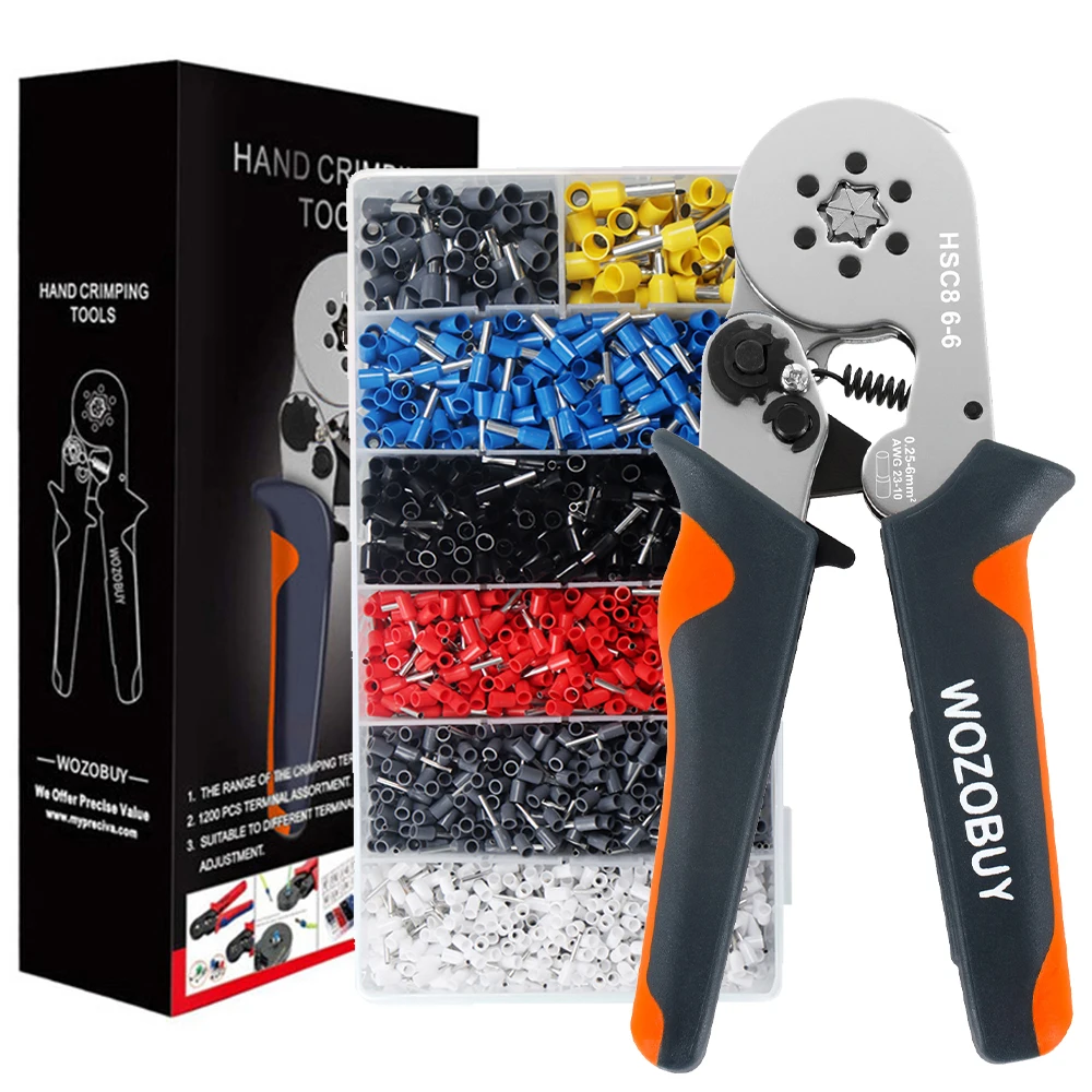Beentje Mouwen Terminal Krimptangen Mini Elektrische Tang HSC8 6-4/6-6 (0,25-10mm2/0,25-6mm2) Draadverbinding Reparatie Klem