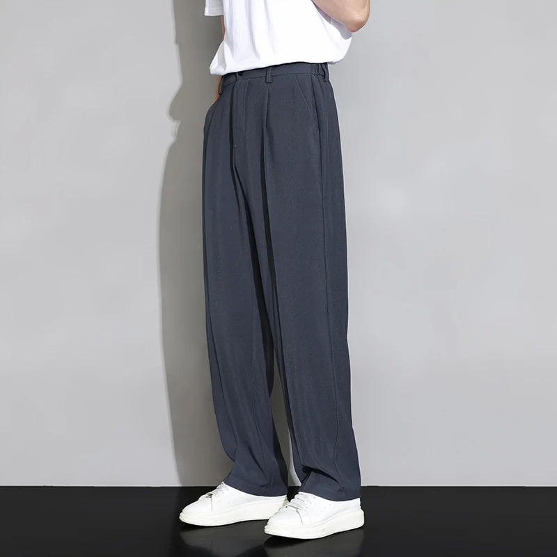 Men Straight Casual Pants 2024 New Korean Style Baggy Personality Wide Leg Blazer Pants Leisure Suit Trousers Male Streetwear