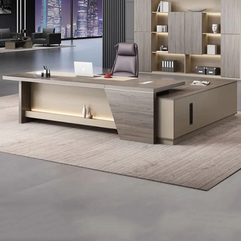 Modern Computer Office Desk Wooden Standing Executive Decoration Office Desk Organizers Aesthetic Escrivaninha Salon Furniture