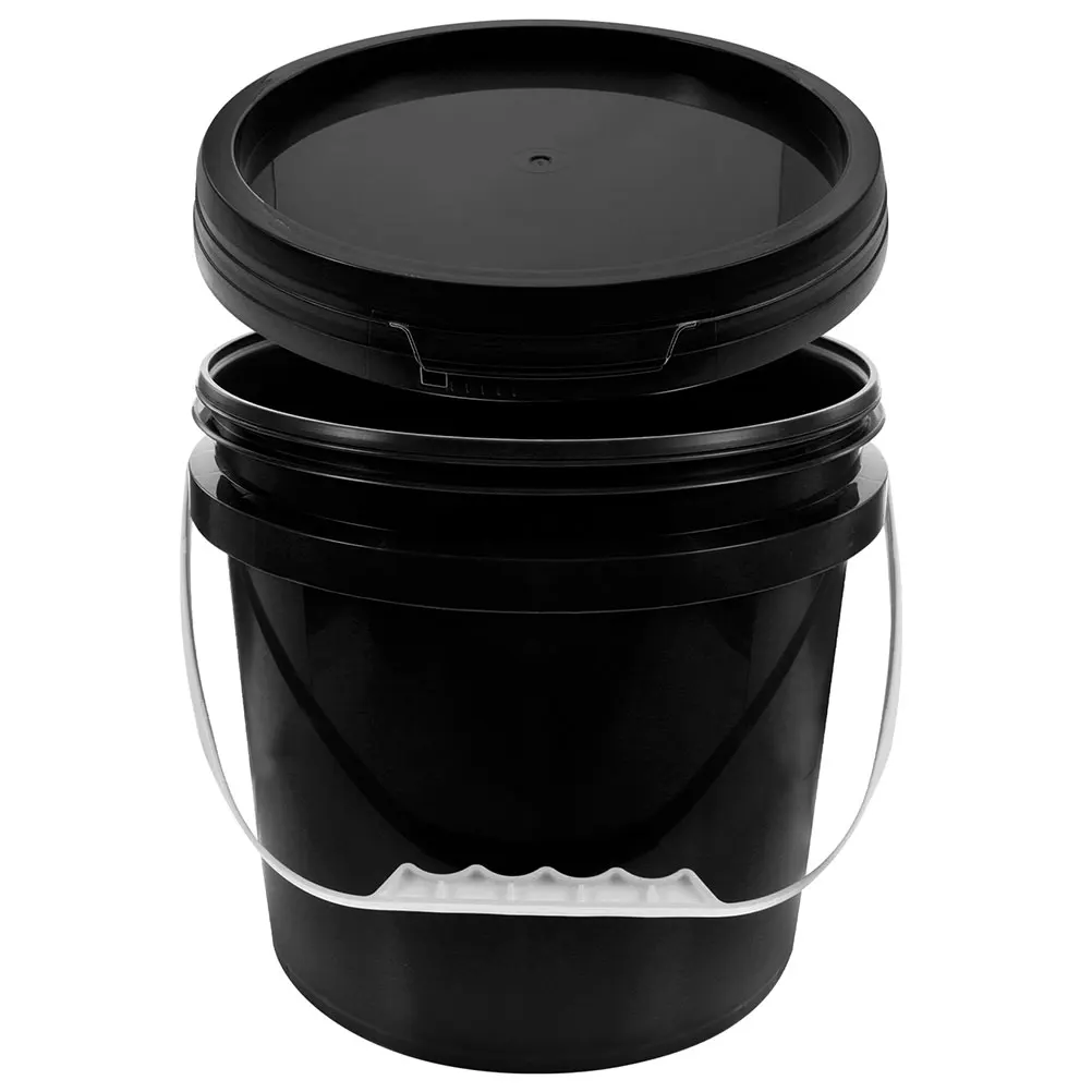 Seau en plastique scellé de qualité alimentaire avec poignée, couvercle anti-déversement à large bouche, conteneur de stockage de peinture pour usage intérieur et extérieur