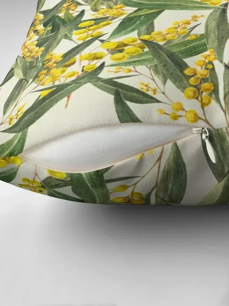 australian wattle flower pattern Throw Pillow Decorative Cushion Cover Ornamental Pillow pillow