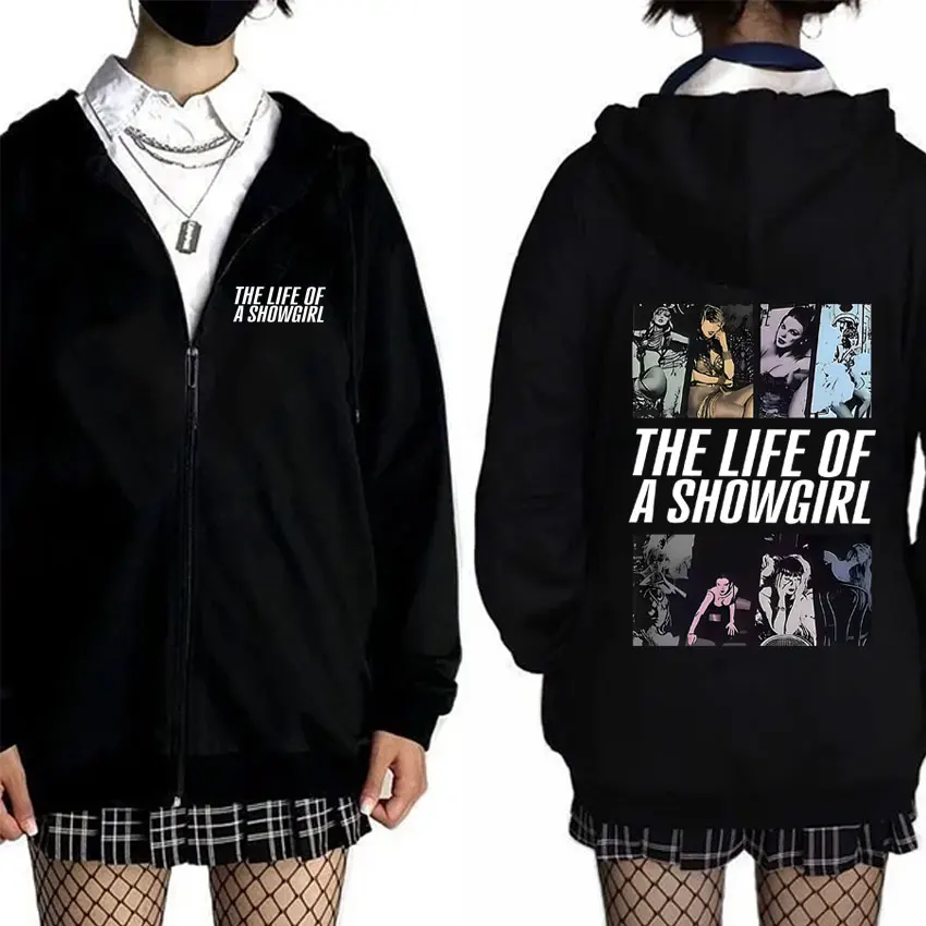

The Life of A Showgirl 2025 Merch Zipper Hoodie Men Women Fashion Pop Music Zip Up Hoodies Male Vintage Casual Oversized Jacket