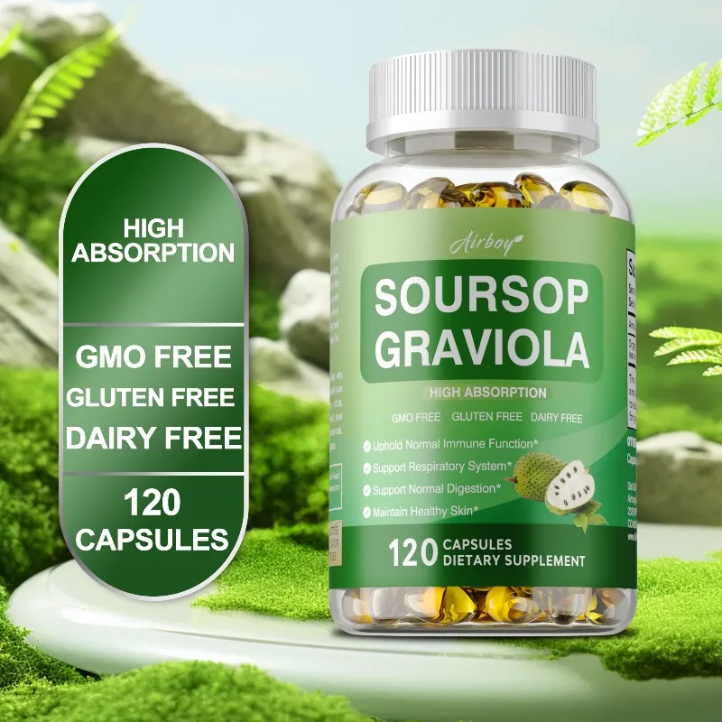 Soursop Graviola - Support Respiratory System, Reduce Stress, Improves Mood, Promotes Cell Growth, Antioxidant, Increases Energy