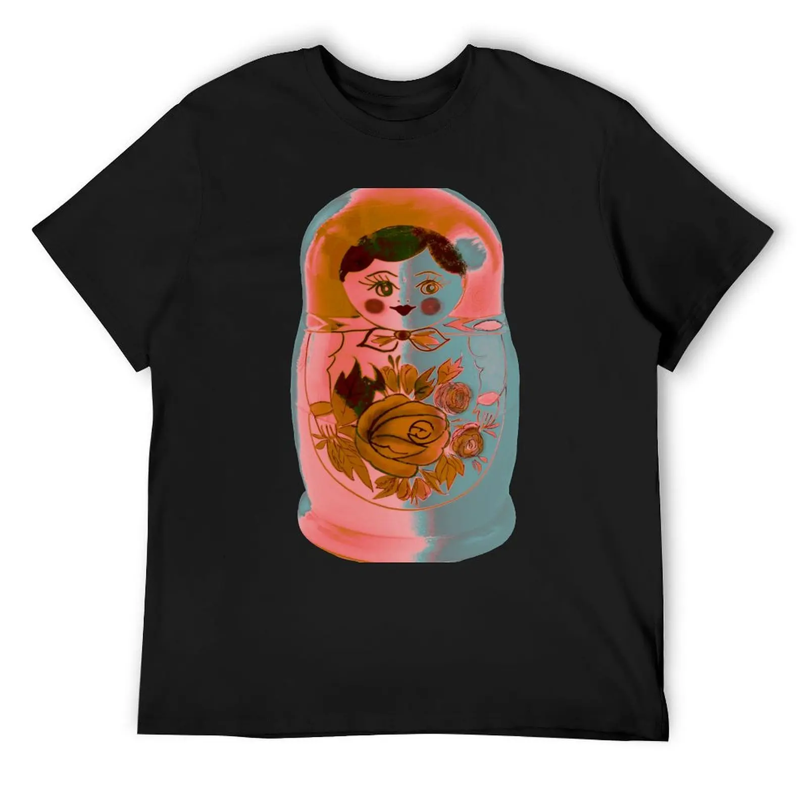 Pop Art Matryoshka on Rusty Plum T-Shirt for a boy kawaii clothes men clothes