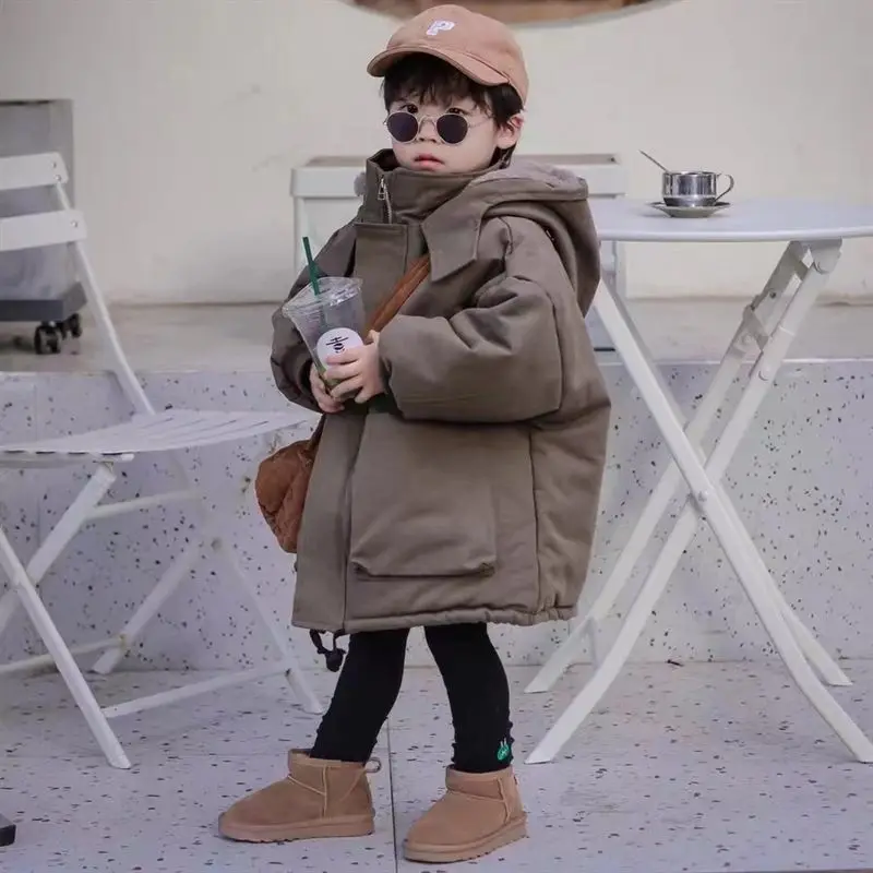 Children\'s Padded Thickened Jacket Fall Winter 2023 New Korean Version Furry Winter Cotton Clothes Men Women Baby Winter Jacket
