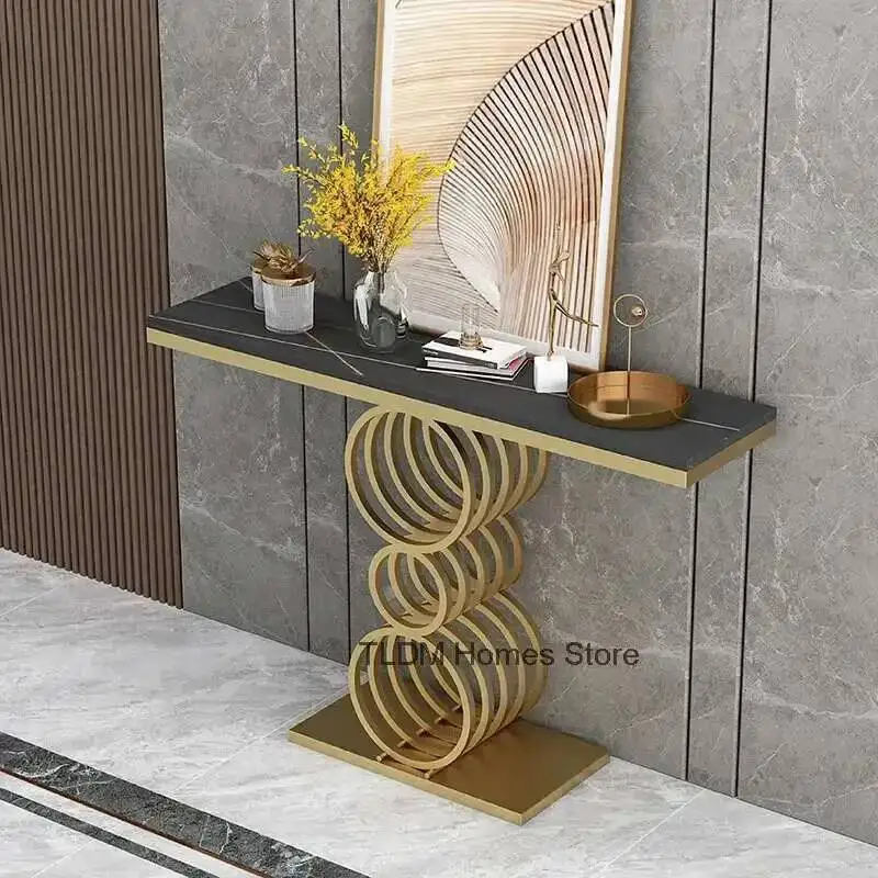 

for Italian Rock Tables Slab Console Living Room Furniture Entrance Console Table Light Luxury Designer Corridor Hallway Table