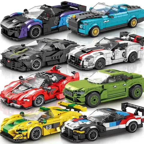 Speed Series Racing Sports Vehiclea Technique Car Supercar Building Blocks Set Bricks Classic MOC Model Toys For Kids
