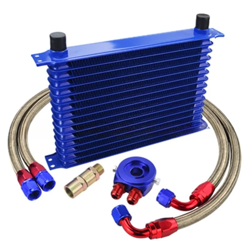 AN10 Japanese Oil Cooler 15 Row 15 Layer 15Rows Engine Transmission Oil Cooler Kit