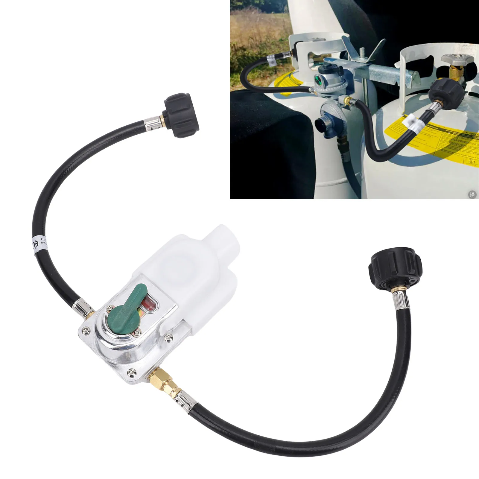 

2 Stage Auto Changeover RV Gas Regulator with 12 Inch Pigtail Hose 250PSI 287500BTU for Trailers