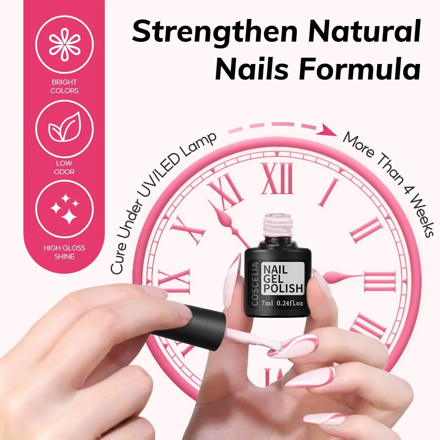 73개 젤 네일 폴리쉬 키트 (UV 램프 포함), 60가지 색상 & 쏙 오프 탑 베이스 코트, 글리터 라인스톤 매니큐어 스타터 DIY 선물