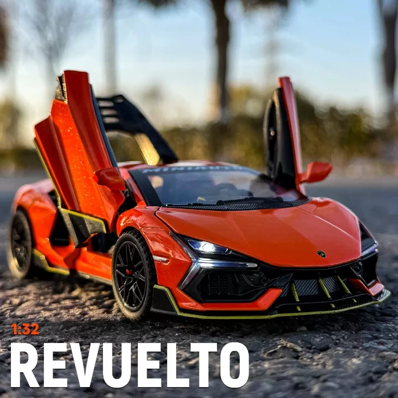 1:32 Revuelto Supercar Alloy Car Model Diecasts Toy Vehicles Metal Simulation Sound and Light ornament gifts