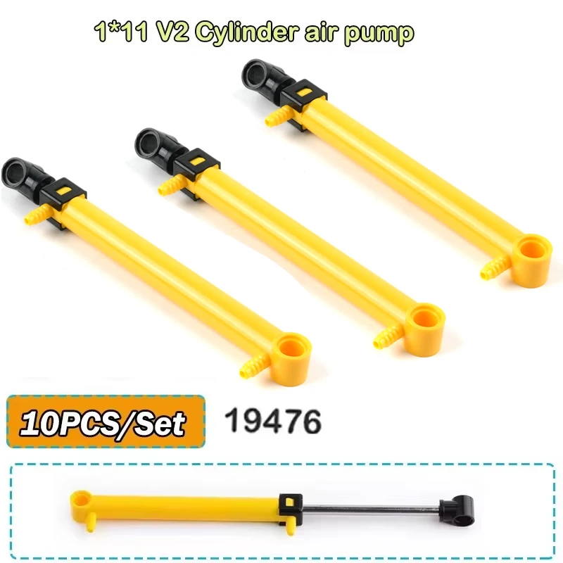 

10PCS MOC V2 Pneumatic Cylinder Technology Bricks Parts 1*11 Air Pump 19476 Assembly Building Blocks Toy Replacement Accessories