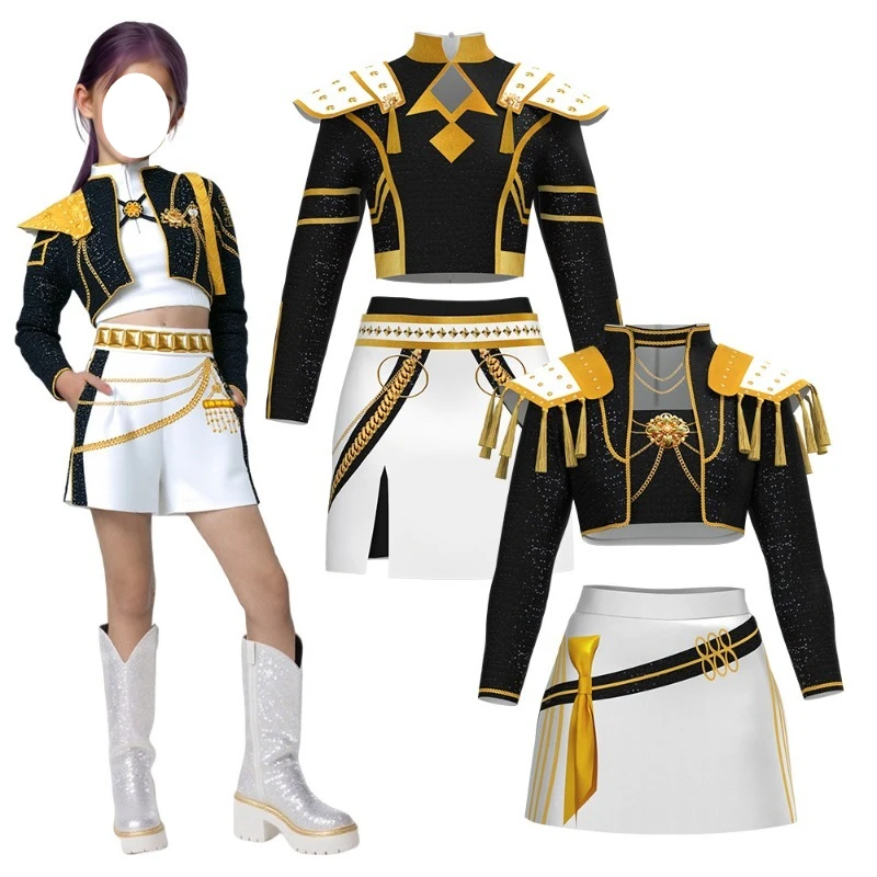 

Anime Demon Hunter Cosplay Costume Girls Group Zoey Rumi Mira Performance Kpop Singer Cos Outfit for Girl Stage Show Dress