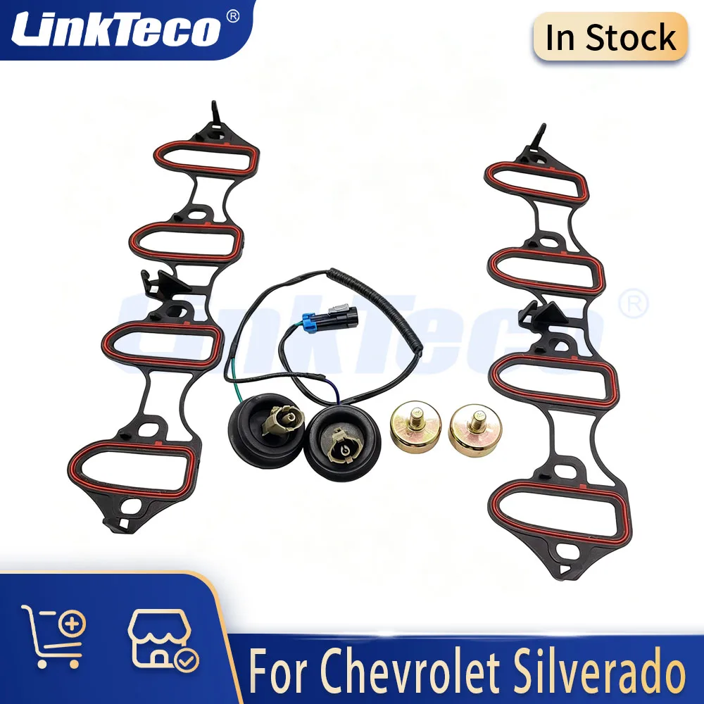 Car Knock Sensor Harness Intake Manifold Gasket Kit for Chevrolet Express Silverado GMC Savana Sierra 4.8 5.3 6.0 L V8 GAS OHV