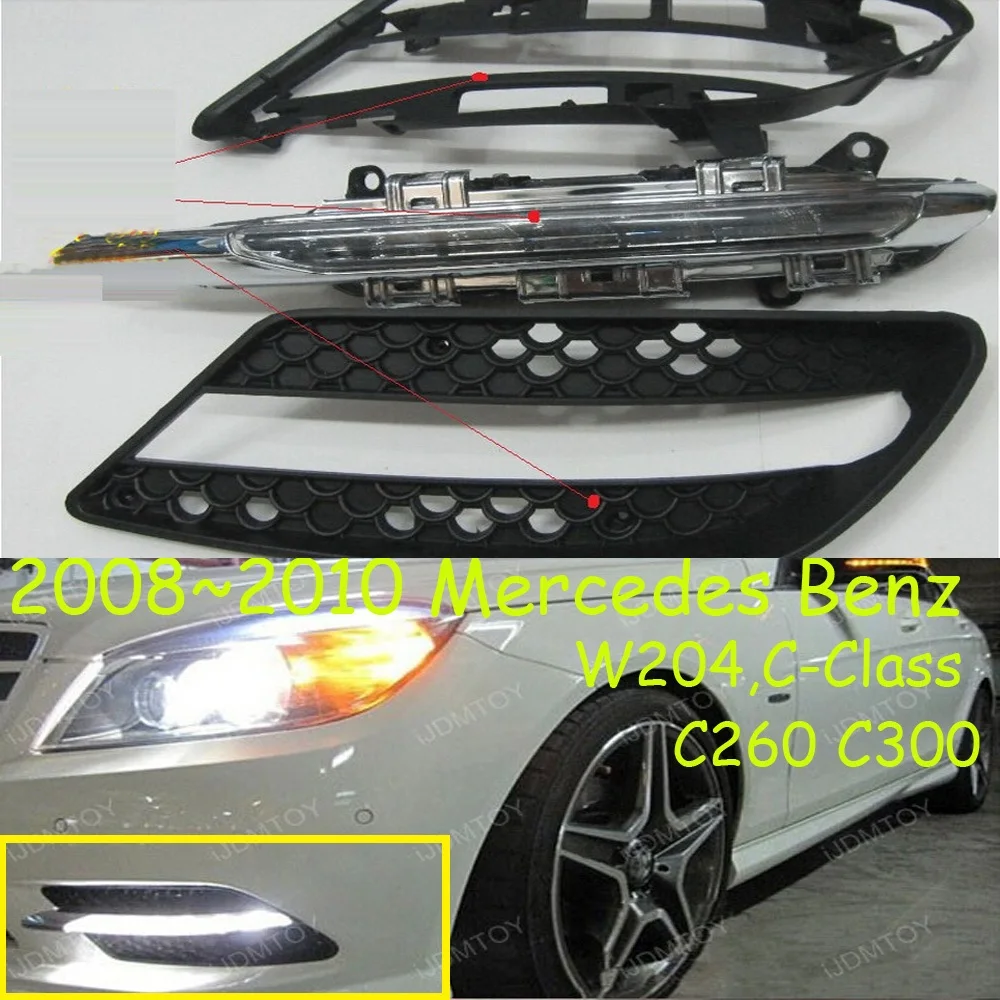 car bumper headlight for Mercedes benz W204 daytime light 2008~2010y DRL car accessories LED headlamp for Benz W204 fog light