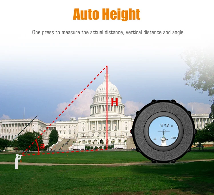 Mileseey PF520 IP65 8X Telescope Magnification Long Distance 2000m Golf Rangefinder Laser GPS Hunting Rangefinder With Wireless