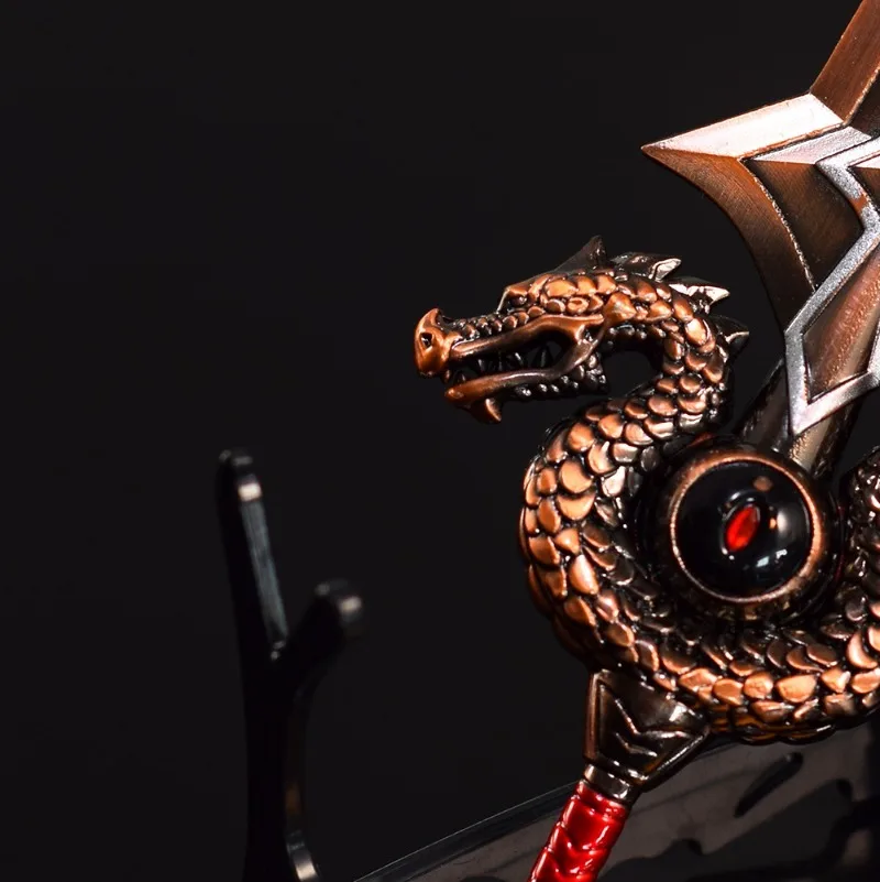 22cm greatsword of the Brotherhood World of Warcraft พวงกุญแจโลหะอาวุธ ashkandi โลหะดาบสองมืองานฝีมือของขวัญของเล่น