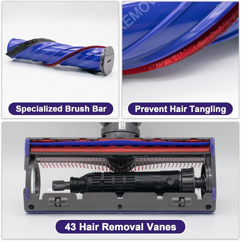 

【Shopper’S Favorite】Anti-Tangle Vacuum Attachment With Switch Lock–Quick-Release Head For Dyson V7 V8 V10 V11 V15 SV10 SV11 SV12