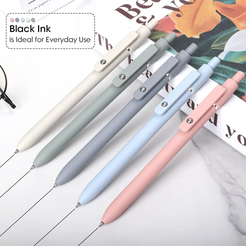 Kawaii Press Gel Pen 0.5 Black Ink Student Stationery канцелярия Morandi Retro Scrolling Questions Office Writing Signature