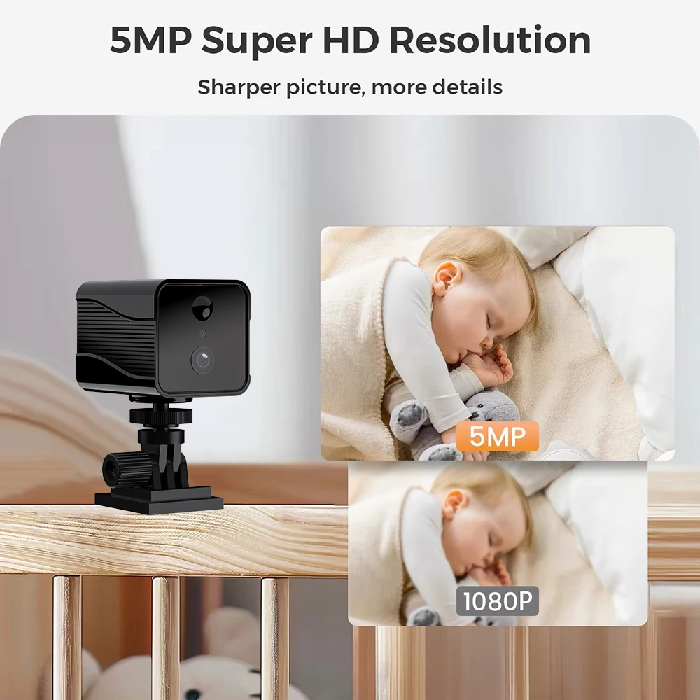 5MP 4G SIM Card Security Camera Video Recorder PIR Human Detection WiFi Camera Voice Intercom Indoor Surveillance CCTV Camcorder