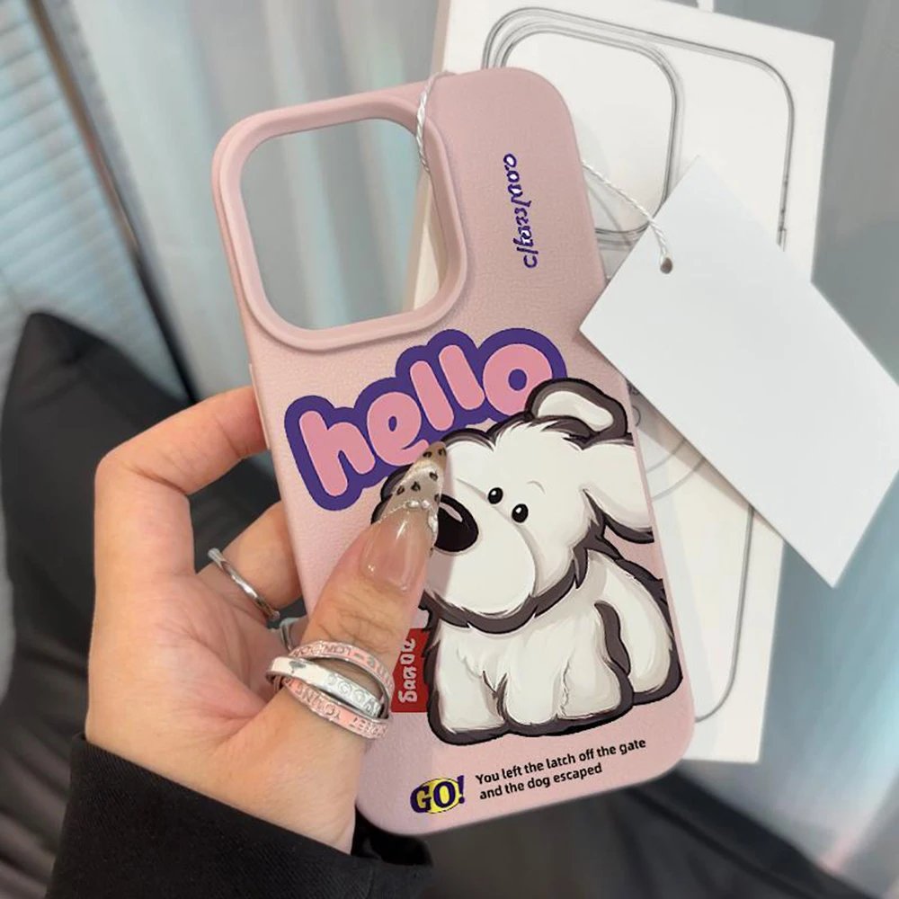 귀여운 가죽 휴대폰 케이스, 아이폰 16 프로 맥스 15 14 13 12 11 프로 16 15 14 플러스 X XS XR XS 맥스 충격 방지 보호 케이스 범퍼