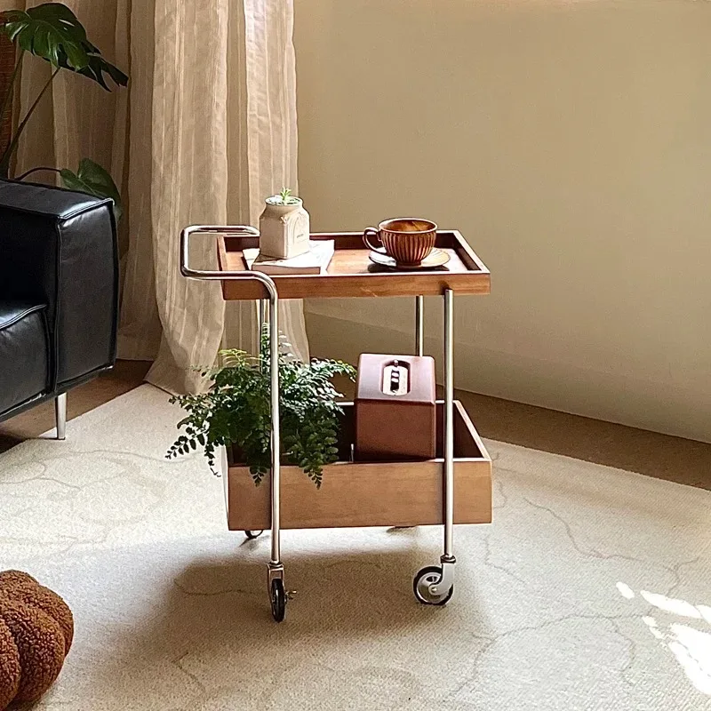 

Movable trolley, stainless steel household storage trolley