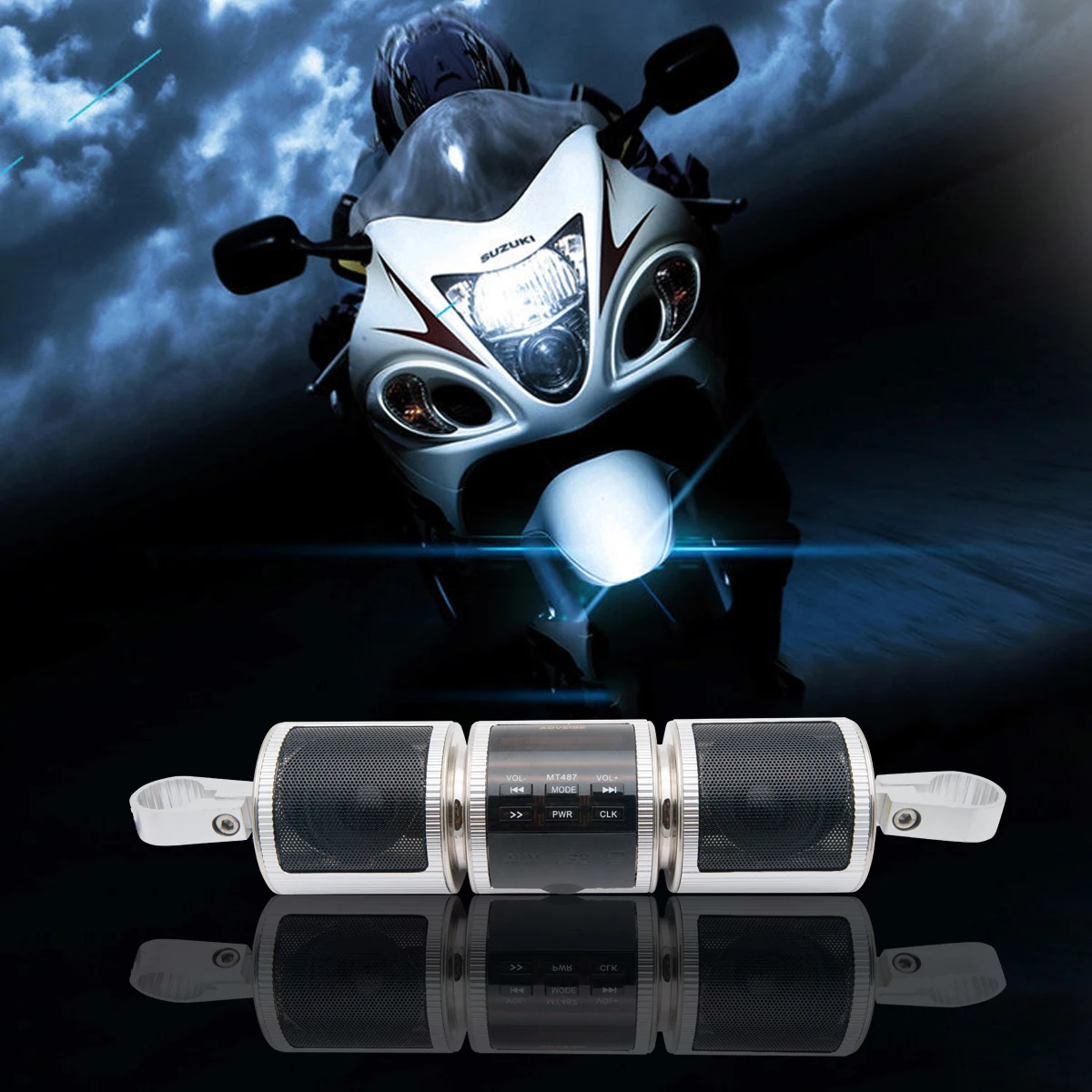 Motorcycle Outdoor Bluetooth Audio with Radio and Waterproof Integrated Subwoofer 12V DC Modified Motorcycle Accessories