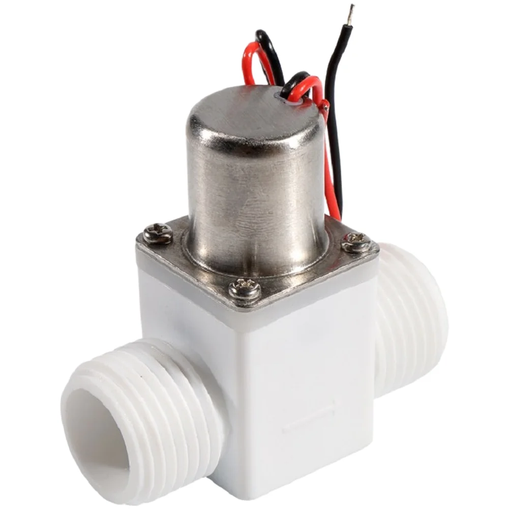 

G1 2 Inlet Fitting Pulse Solenoid Valve Toilet Cistern Replacement White Yellow Water Control Switch Robust Plastic Housing