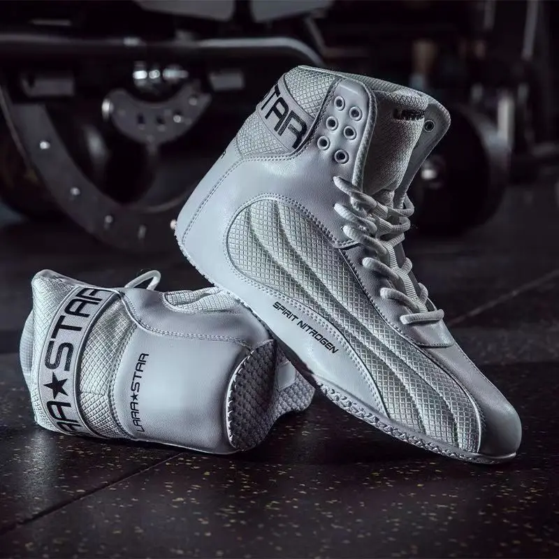 Sapatos de agachamento profundo sapatos de tração dura fitness treinamento abrangente powerlifting boxe luta alta superior masculino e feminino