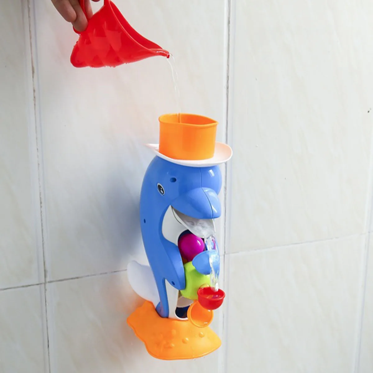 Pro 1 pz bagno bambino bambini bambino balneazione strumento di spruzzatura d'acqua vasca da bagno delfino