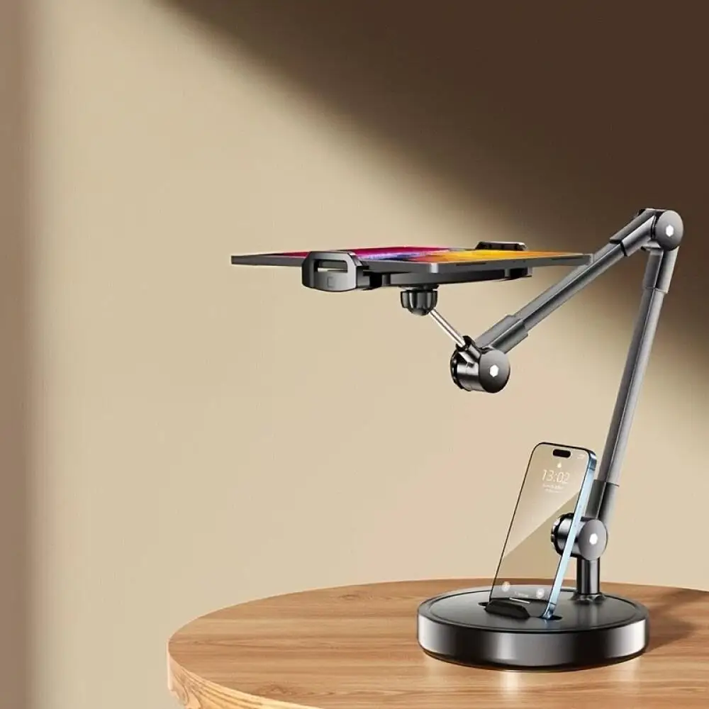 Adjustable Universal Metal Phone Tablet Stand Multi Angle Desktop Holder For Live Streaming Selfie Tripod Video Recording Online