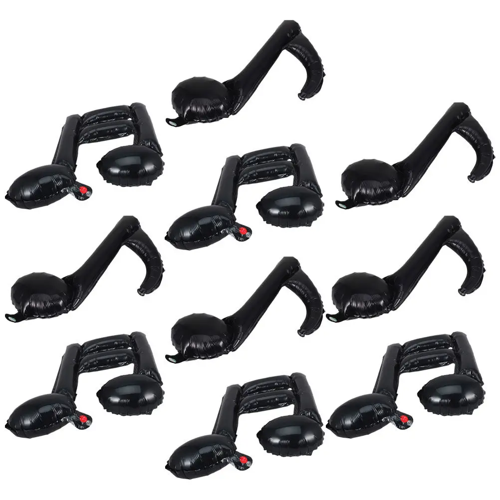 

10Pcs Large Black Music Note Balloons Aluminum Foil Musical Notes Party Decor Concert Band Event Supplies Music Note Ribbon