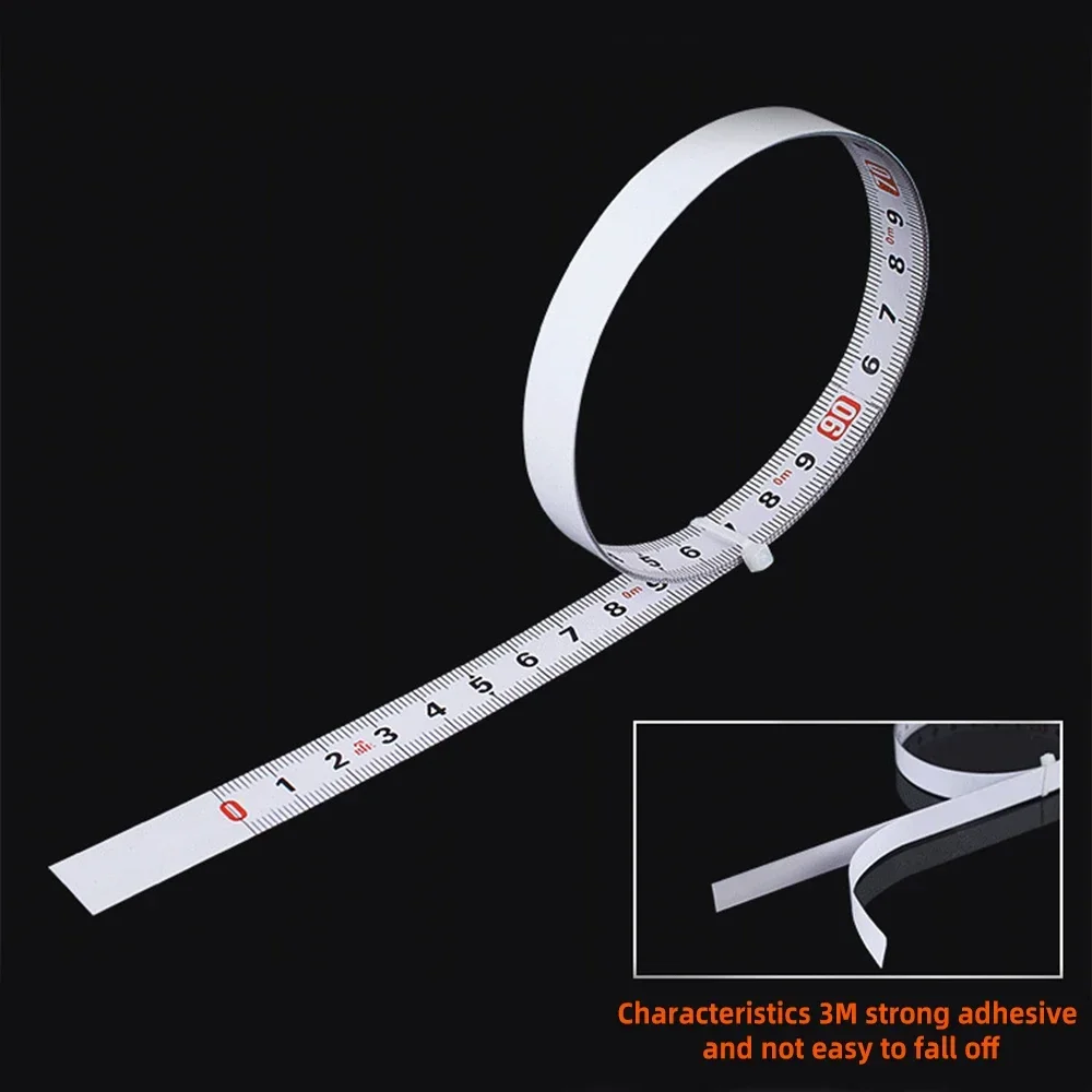 1/2/3mm Stainless Steel Adhesive Scale 13mm Wide Self-adhesive Tape Ruler Strips Flat Ruler Self Adhesive Tape Ruler