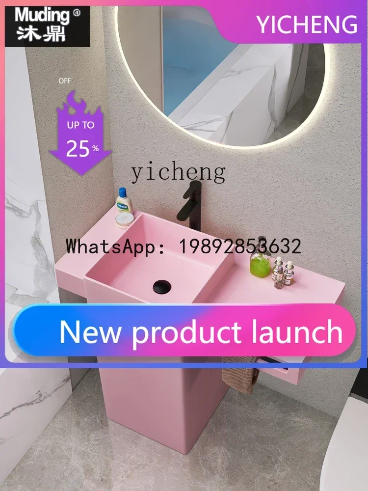 

CW6 Pedestal Basin Integrated Floor Type Wash Basin Creative Pink Column Type Wash Basin