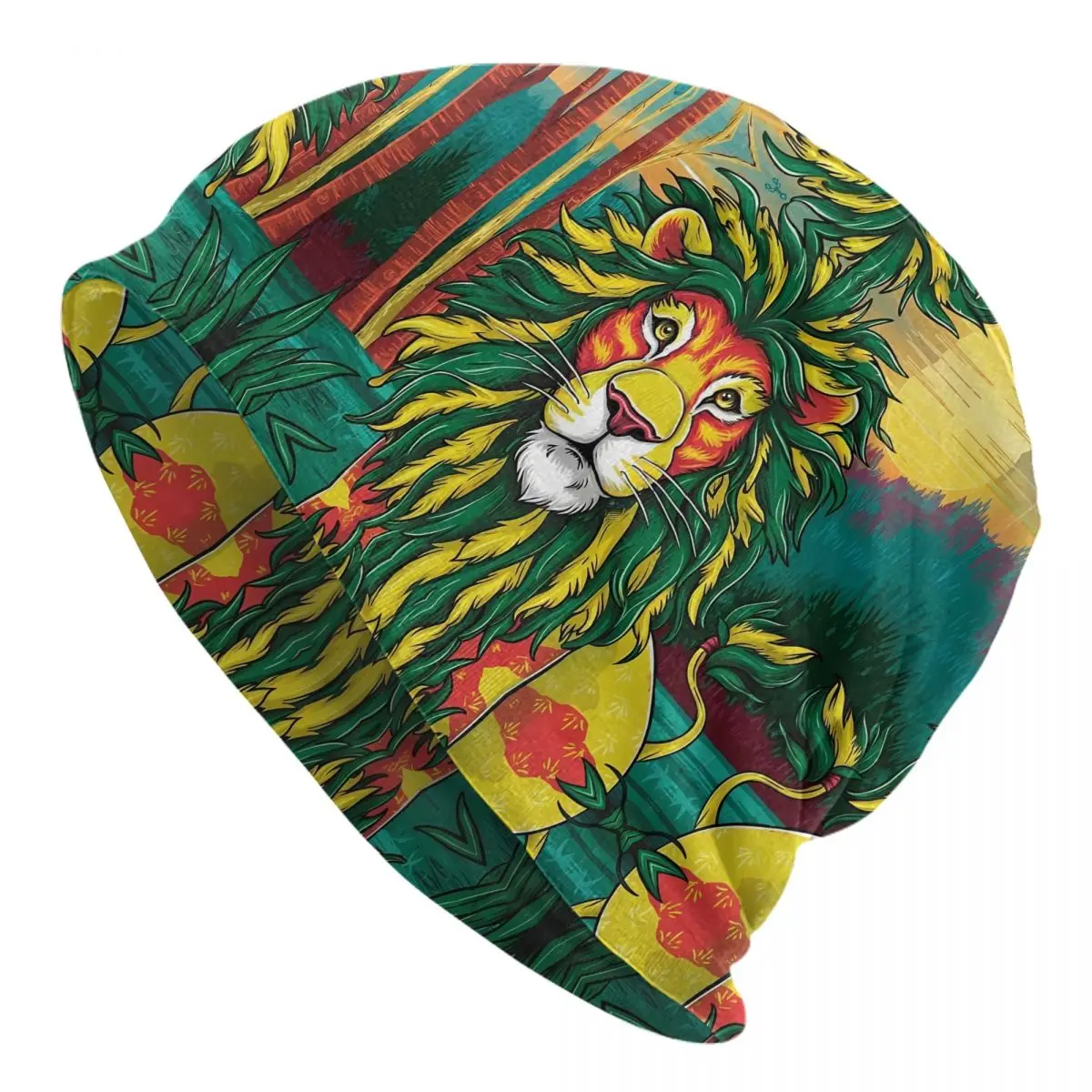 Rasta Lion Bonnet Hats Fashion Street Skullies Beanies Hats Reggae for Men Women Warm Thermal Elastic Cap