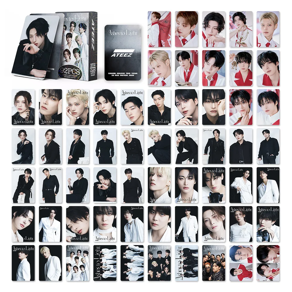 

92-piece ATEEZ new album 'Ashes to Light' star stickers LOMO card merchandise photo cards, birthday surprise gift