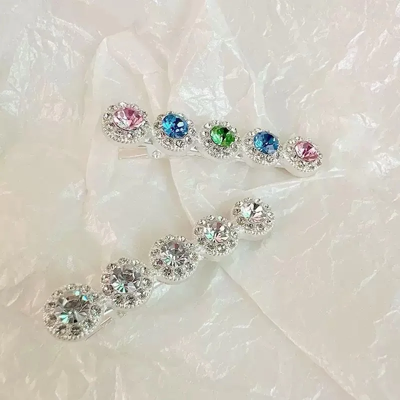 Einfache Kristallfarbe Strass Haarnadel Mode Haarschmuck für Frauen