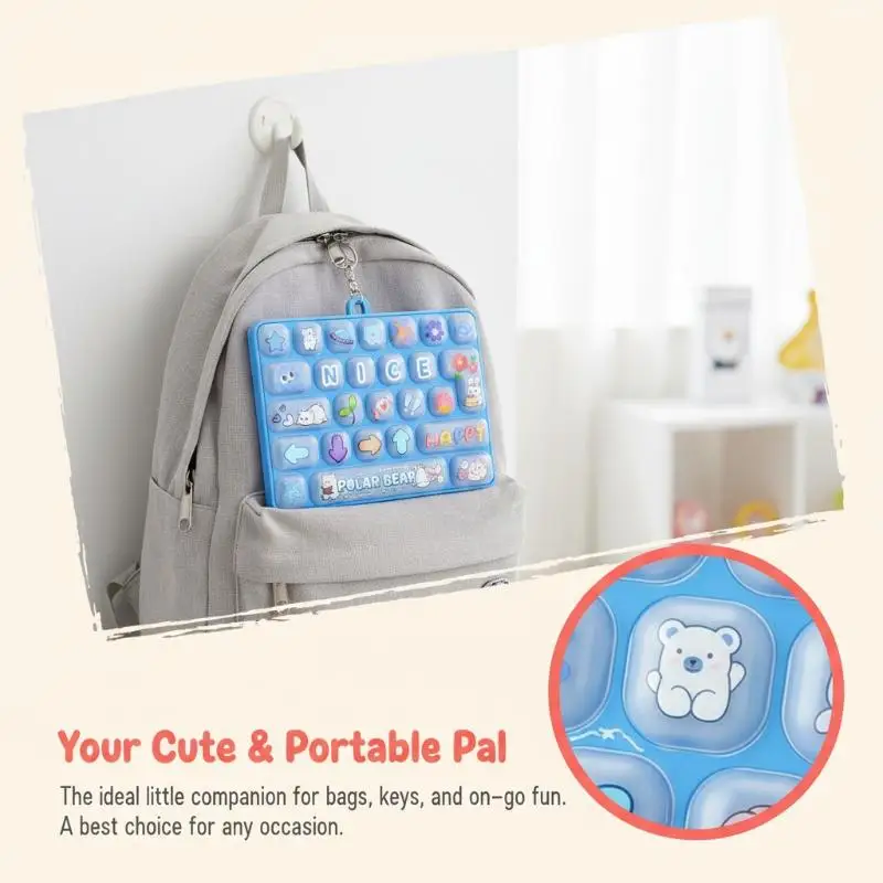 26 Grid Keycap Clicker Anti Stress Fidget Keyboard Keychain Decompression Button Cartoon Hand Relax Party Favor Gift