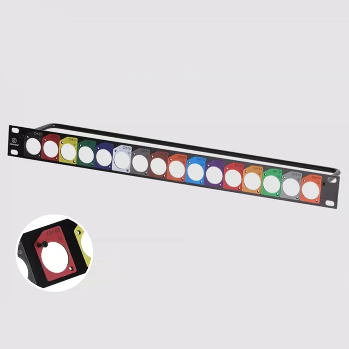 Colorful Rack 19" 8 Way XLR Faceplate 1U 8 12 16 24 Port XLR Patch Panel Universal 8 Port Patch Panel