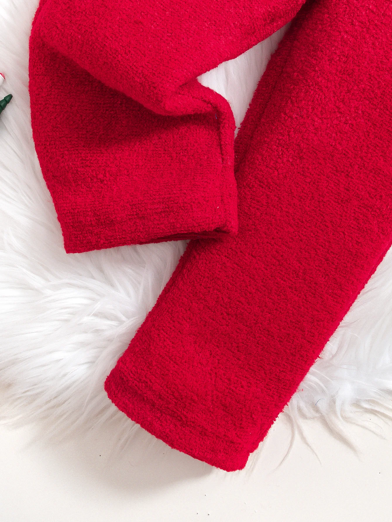 Conjunto temático de ciervos navideños Diseño rojo Ropa de moda navideña cómoda y elegante para uso diario