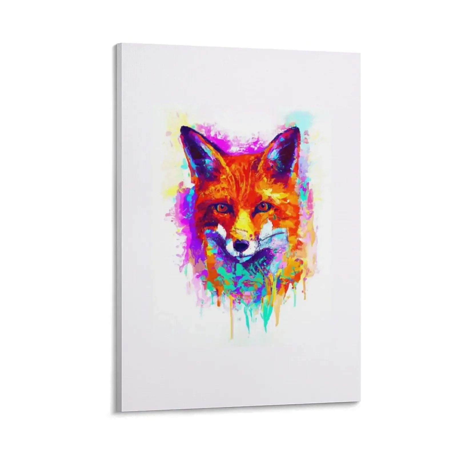 

Watercolor Fox Art Modern + Vibrant Canvas Painting wall decoration poster aesthetic Wall paintings anime figure