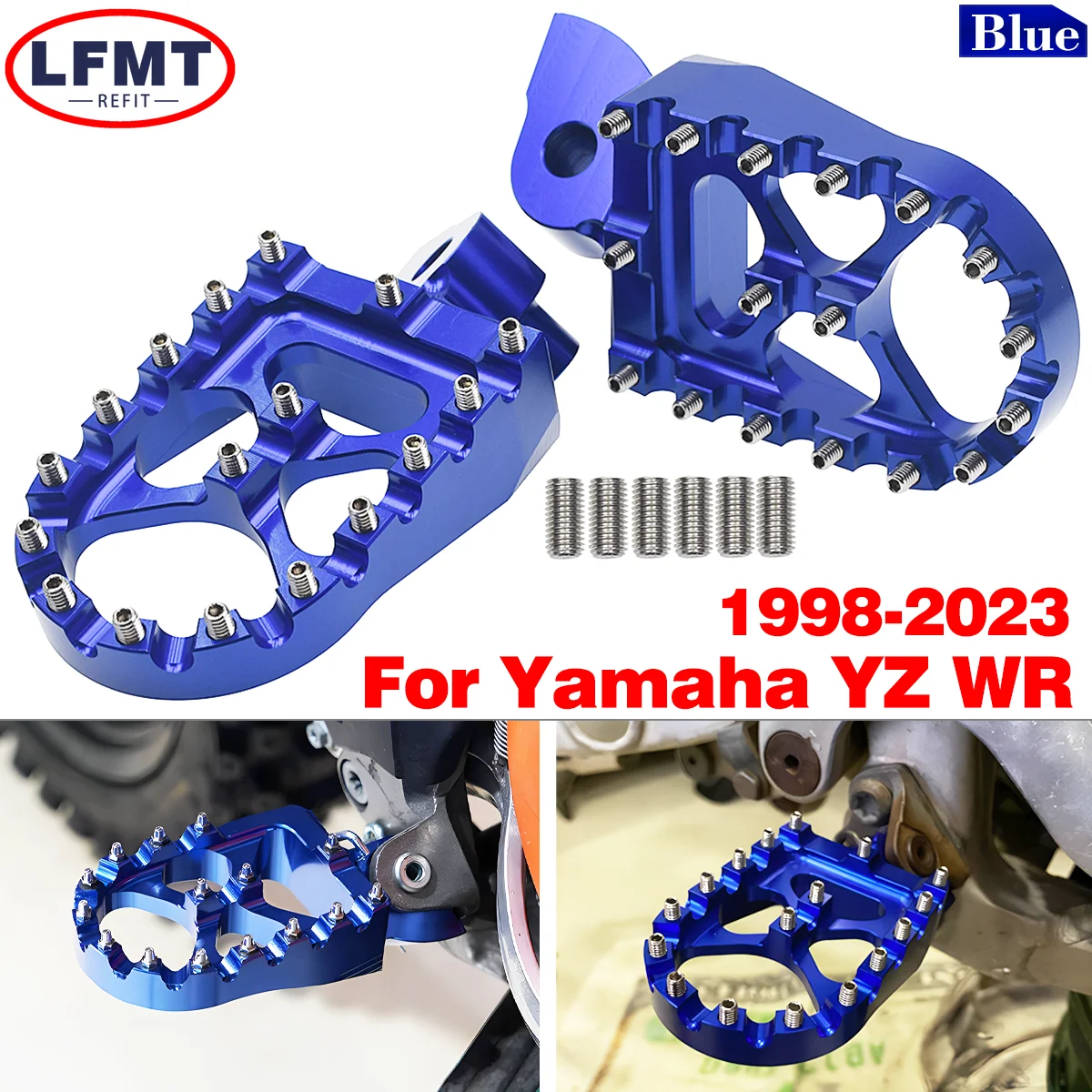 Motorcycle CNC Footrest Footpeg Foot Pegs For Yamaha WR250F 450F WRF250F 450F RX YZ65 85 125 250 125X 250X 250FX 450FX 1998-2023