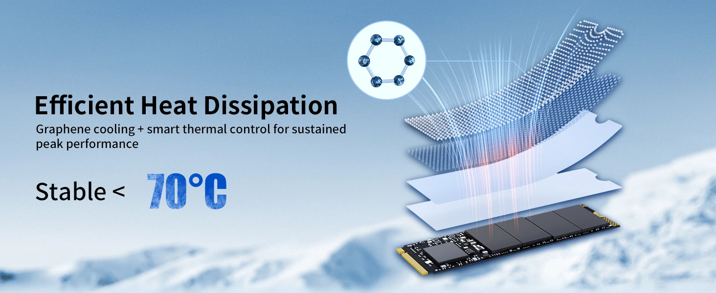EN880E M.2 SSD 1TB NVMe SSD M2 2280 PCIe Gen 4.0x4 Lesegeschwindigkeit bis zu 7100MB/s Interne Solid-State-Festplatte für Laptop Desktop PS5 – Detail 4